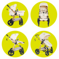 Cool Baby Fabricant NOUVEAU Porte-clés pour bébé blanc Siège réversible Argent Cadre en aluminium avec roues pivotantes avec suspension Lit bébé